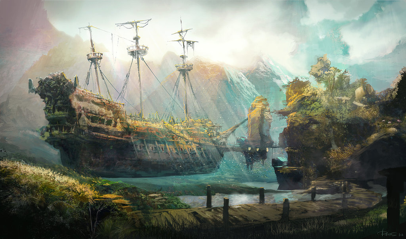 Illustration for article titled These Magical Flying Ship Illustrations Will Be Your New Desktops
